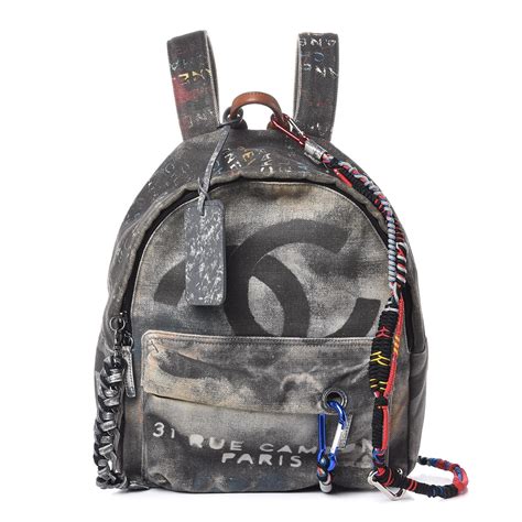 chanel graffiti backpack price|Chanel graffiti printed backpack.